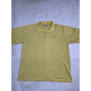 Masters Performance Shirt Mens L Yellow Textured Polo Golf Shirt